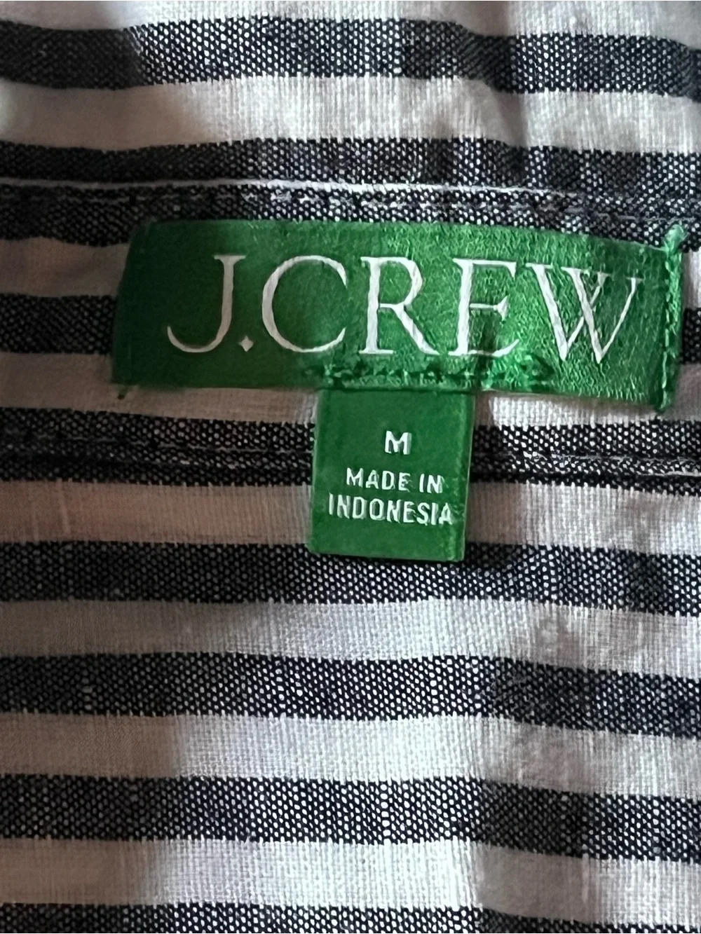 Jcrew Black & White Striped Shirt Dress